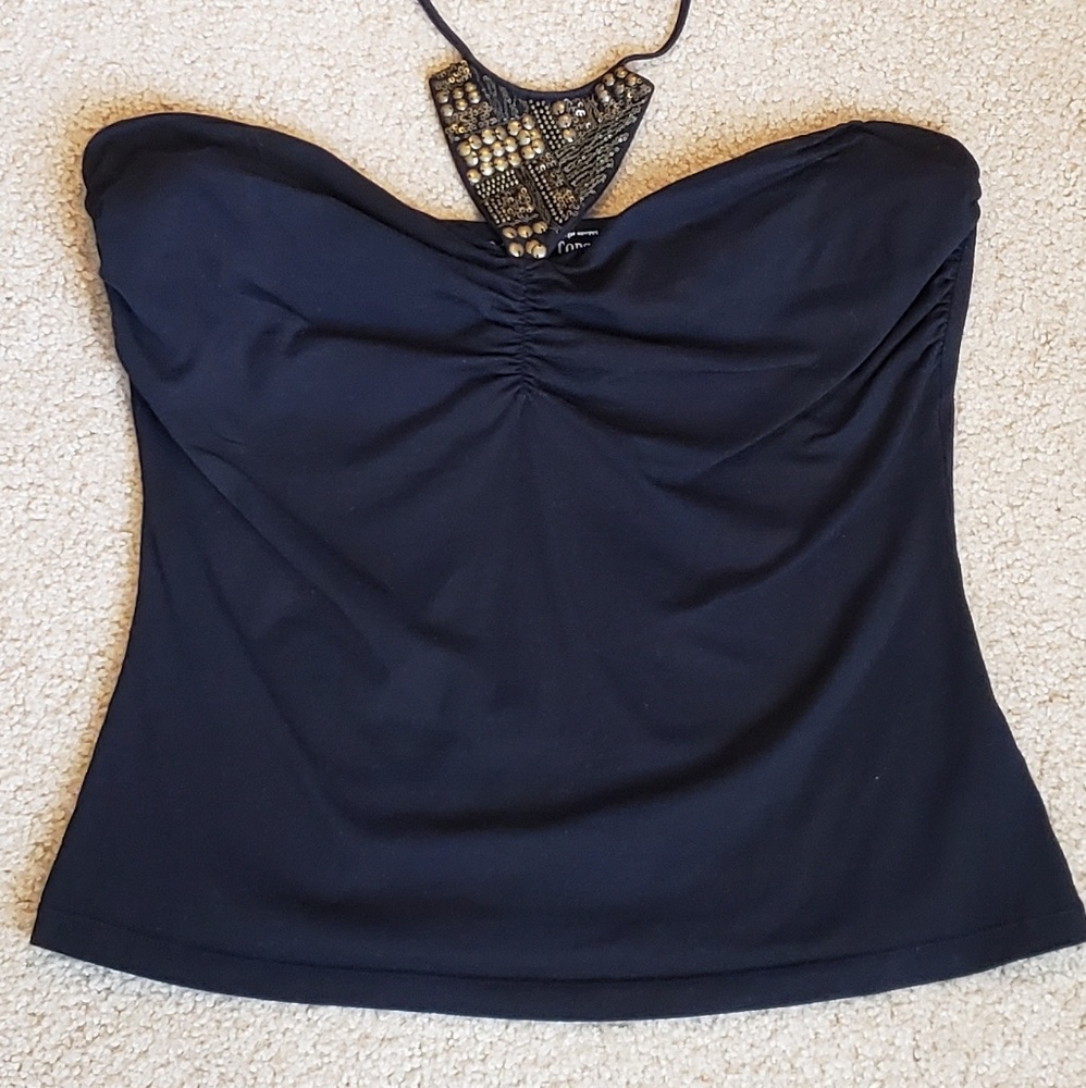 Victoria's Secret XL black halter top w/ shelf bra